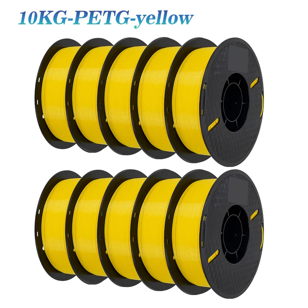 KINGROON 3D Printer Filament 22LBS — 10 Rolls 1KG 1.75mm PETG & PLA, Eco-Friendly Mixed Colors, High Toughness