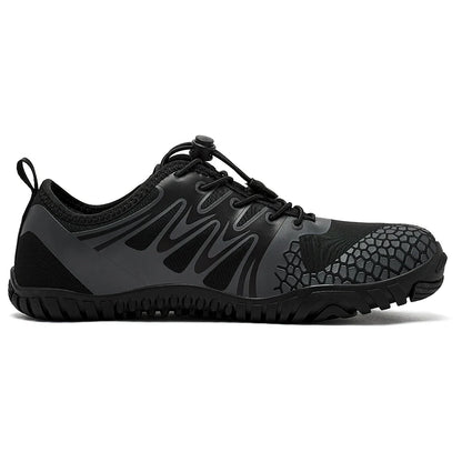 HOBIBEAR Wide Toe Barefoot Shoes – Unisex Artificial Leather Outdoor Walking Sneakers, Zero Drop Minimalist with Elastic Band