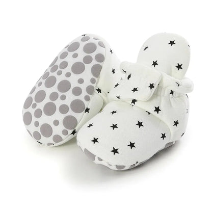 Meckior Baby Socks Shoes – Star Toddler First Walkers Booties, Soft Cotton Anti-Slip Shoes for Boys and Girls