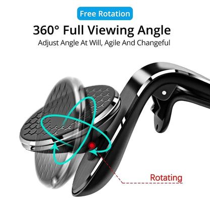 Universal Magnetic Car Phone Holder - Air Vent Mount with 360° Rotation GPS Support for iPhone & Android Phones