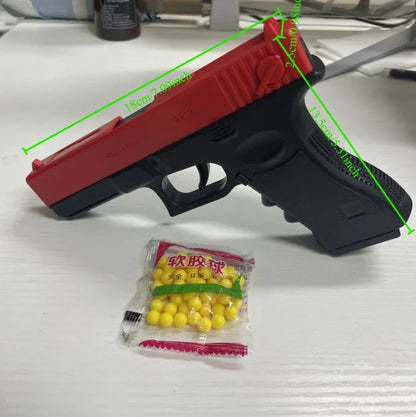 Manual G17 Soft Bullet Toy Gun – Air-Powered Glock Style with Laser & Magazine for Kids CS Games & Outdoor Play