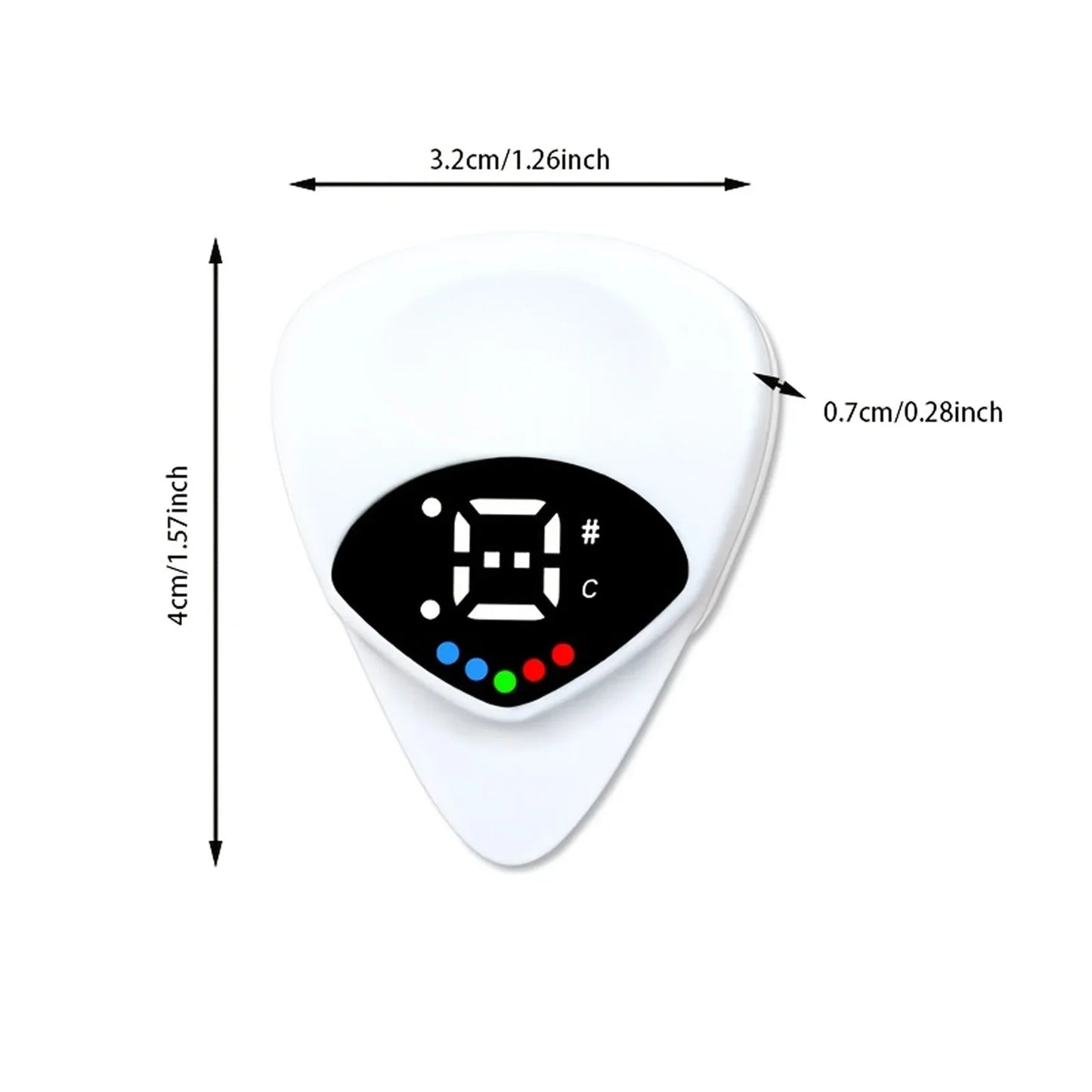 Portable Guitar Pick & Tuner Combo - 2 in 1 Functionality with Pick, Folk Guitar & Ukulele Tuner, 12-Tone Equal Temperament