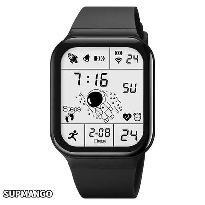 Astronaut Square Smart Watch for Kids & Students – Cool Black Tech Running Electronic Watch for Boys & Girls