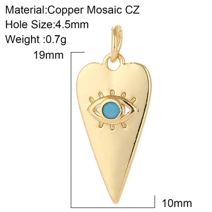 Gold Color Heart, Eye & Star Charms for Jewelry Making – DIY Angel Evil Eye Pendants for Earrings & Necklaces