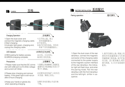 WHEELTOP EDS TX Wireless Electronic Road Bike Groupset — Carbon, Rim & Disc Brake Compatible, Shifters with Front & Rear Derailleur