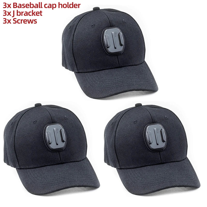 GoPro Baseball Cap Base Mount with J-Hook – Compatible with GoPro Hero 10-13, DJI Action 3-4 & Insta360 X3-X4 Accessories