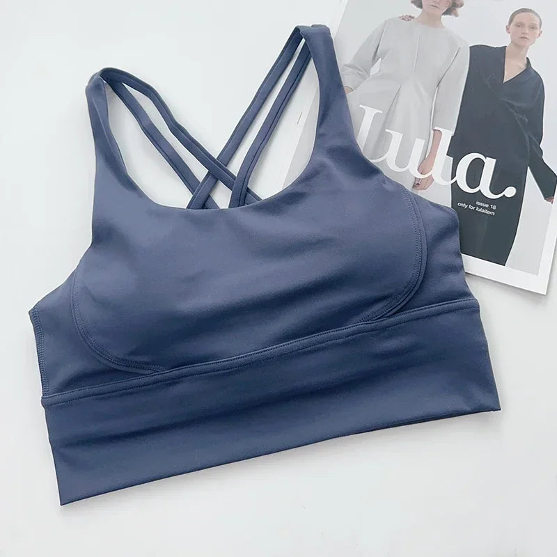 Women’s Sexy Crossback Yoga Sports Bra — Breathable, Quick-Dry, Shockproof Fitness & Running Bra