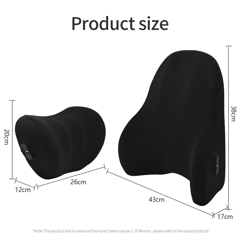Car Electric Lumbar & Neck Massage Cushion | Single Headrest Vibration Pillow for Seat Support