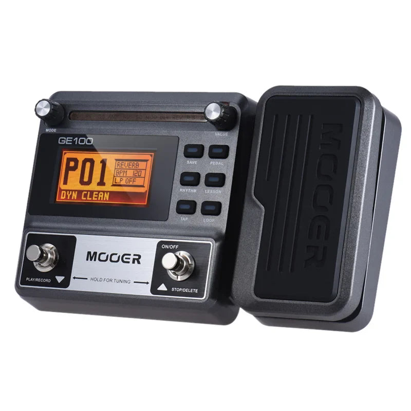 MOOER GE100 Guitar Multi-Effects Processor – Pedal with Loop, Tuner, Tap Tempo, Rhythm, Scale & Chord Lessons