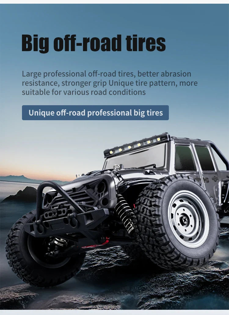 1:16 4WD RC Car – 70KM/H High-Speed Drift Monster Truck with LED, Remote Control, 4x4 for Kids, WLtoys 144001