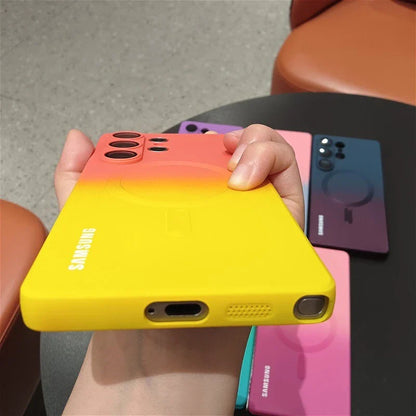 Gradient Color Lens Film Case for Samsung Galaxy S26/S25 FE/S24/S23/S22/S21/S20 Ultra Plus - Soft Silicone Camera Protection Cover