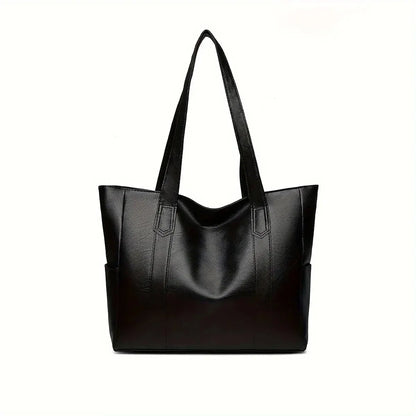 Vintage Large Capacity Tote Bag - Retro Vegan Shoulder Bag for Women, Casual Handbag for Commute