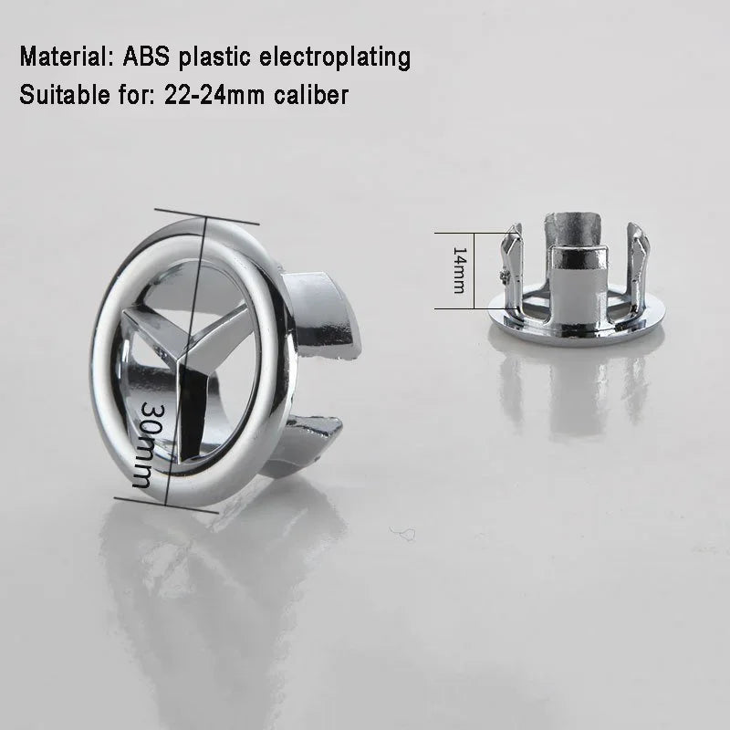 Brass Bathroom Sink Overflow Cover Cap – Chrome Trim Basin Faucet Hole Ring Insert Replacement, Bathroom Accessories for Universal Fit & Easy Installation