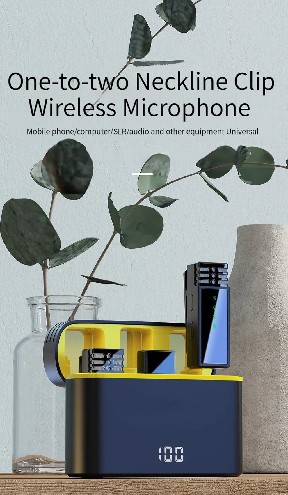 Xiaomi Wireless Lavalier Microphone – Portable Noise-Cancelling Mini Mic for Vlog, Interview, Live Streaming, Audio & Video Recording