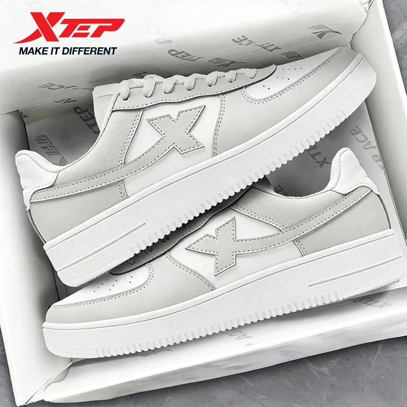 Xtep Men's Skateboarding Shoes - Trendy Street Style Low-Top Thick Sole Sneakers for Jogging & Casual Wear