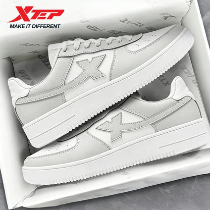 Xtep Men's Skateboarding Shoes - Trendy Street Style Low-Top Thick Sole Sneakers for Jogging & Casual Wear