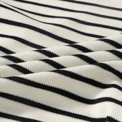 2PCS Kids Summer Outfit – Cotton Short Sleeve Tee & Shorts Set for Boys, Black & White Stripe