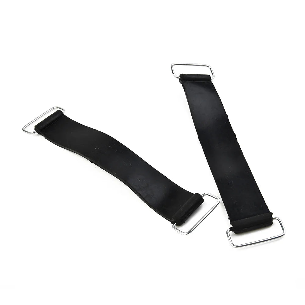 2pcs Motorcycle Rubber Battery Strap Holders — 18-23cm Belt for Honda, Scooters, Tricycles & All Motorcycles