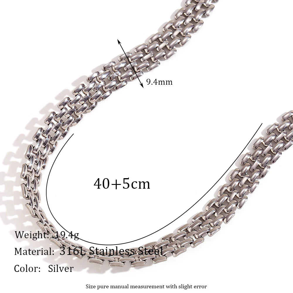 E.B.belle 18K Gold Plated Stainless Steel Chain Bracelet Watch Strap Necklace – Women’s Luxury Fashion Jewelry Accessories