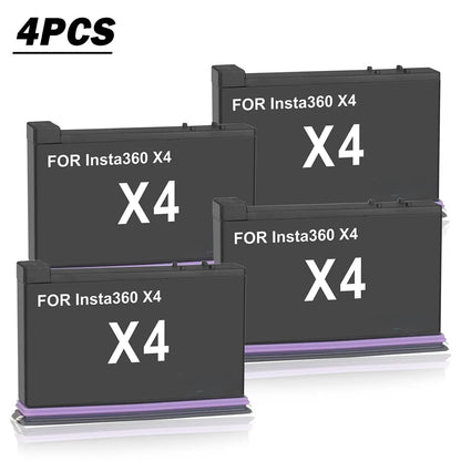 Insta360 X4 Battery 3.85V 2500mAh – Rechargeable Li-ion with Fast Charging Case & Storage Box for 360 Panoramic Action Cameras