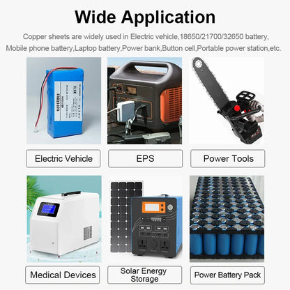 5M 99.9% T2 Copper Strip – Energy Storage & Spot Welder Connection for 18650/21700 Lithium Batteries