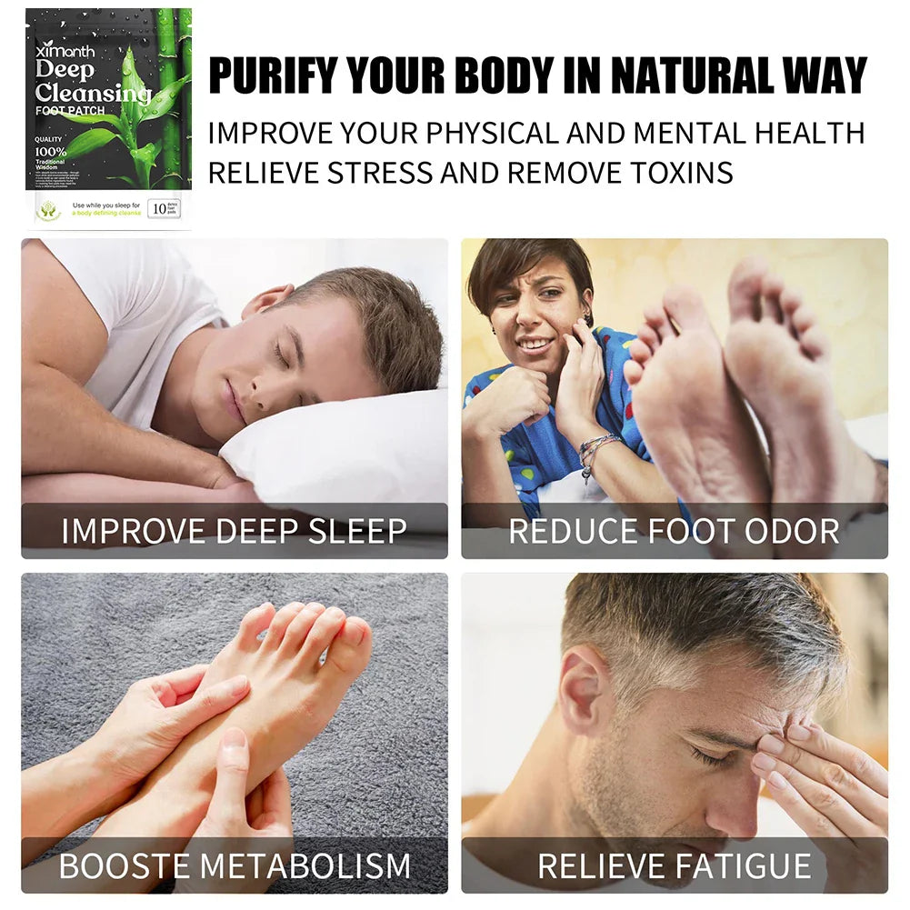 Natural Detox Foot Patches – 10-50PCS/Bag, Herbal Stress Relief, Deep Sleep, and Foot Care Detox Stickers