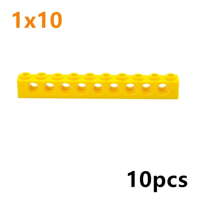 Technical Building Block Long Beam with Holes – Thick MOC Studded Bricks Compatible with 3703, 32018, 3895, 2730, 3894, 3701, 3700