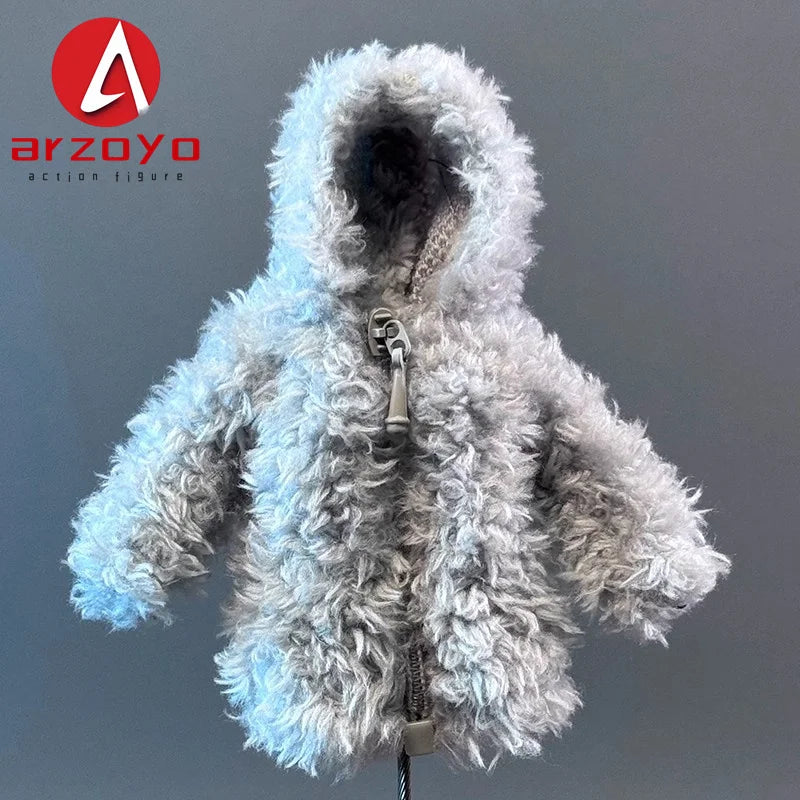 MW121 1/12 Scale Rabbit Girl Plush Coat – Cute Solid Coat for 6" Ob11, Azone, Figma & Romankey Action Figures