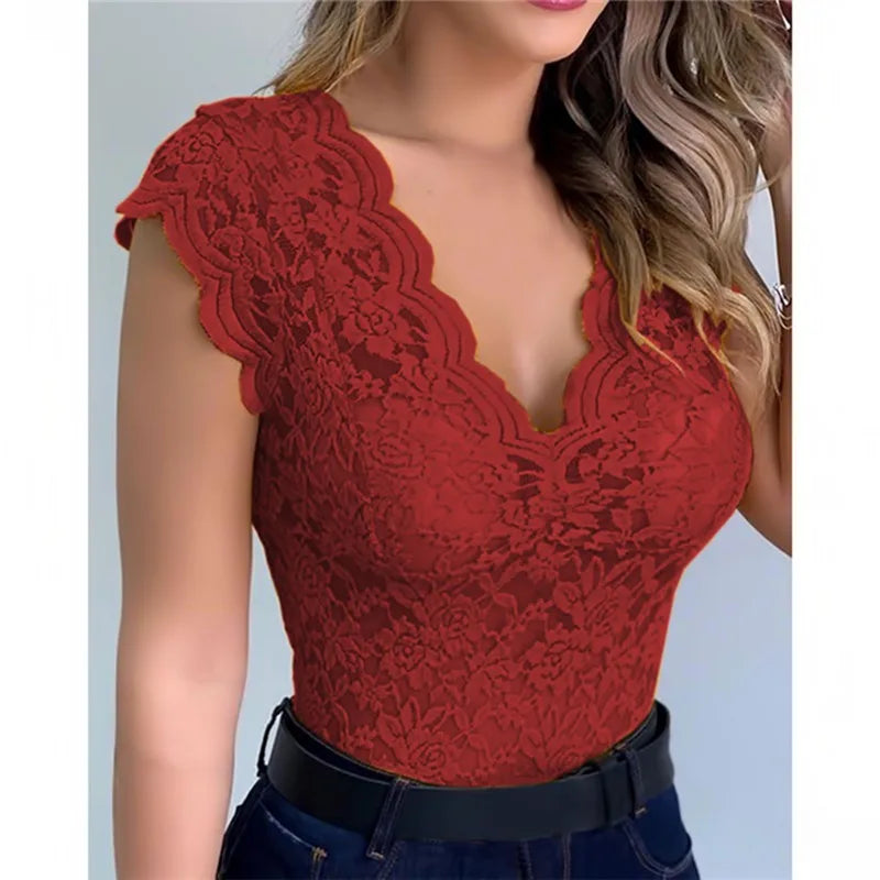 Women’s Lace Camisole Tank Top – Sexy V Neck Summer Bralette Vest in Candy Colors