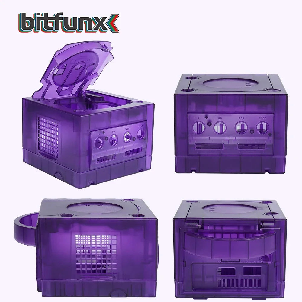 Bitfunx GameCube NGC Replacement Shell – Transparent Purple & Black Case for GC Console