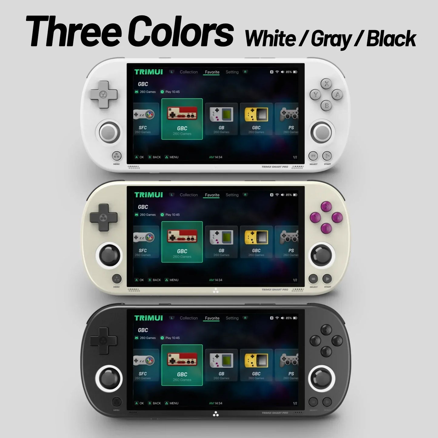 Trimui Smart Pro Handheld Game Console – 4.96" IPS Retro Gaming with RGB Lighting