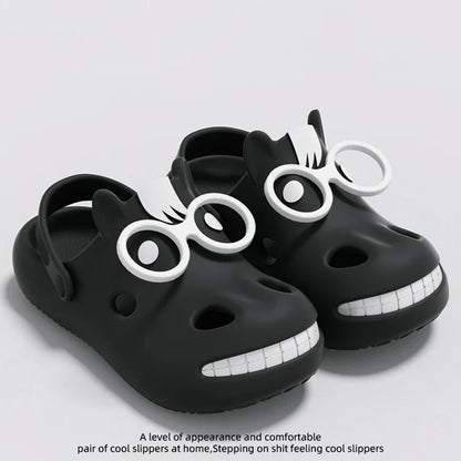 Funny Cartoon Platform Clogs - Soft EVA Slip-On Beach Sandals for Women & Couples