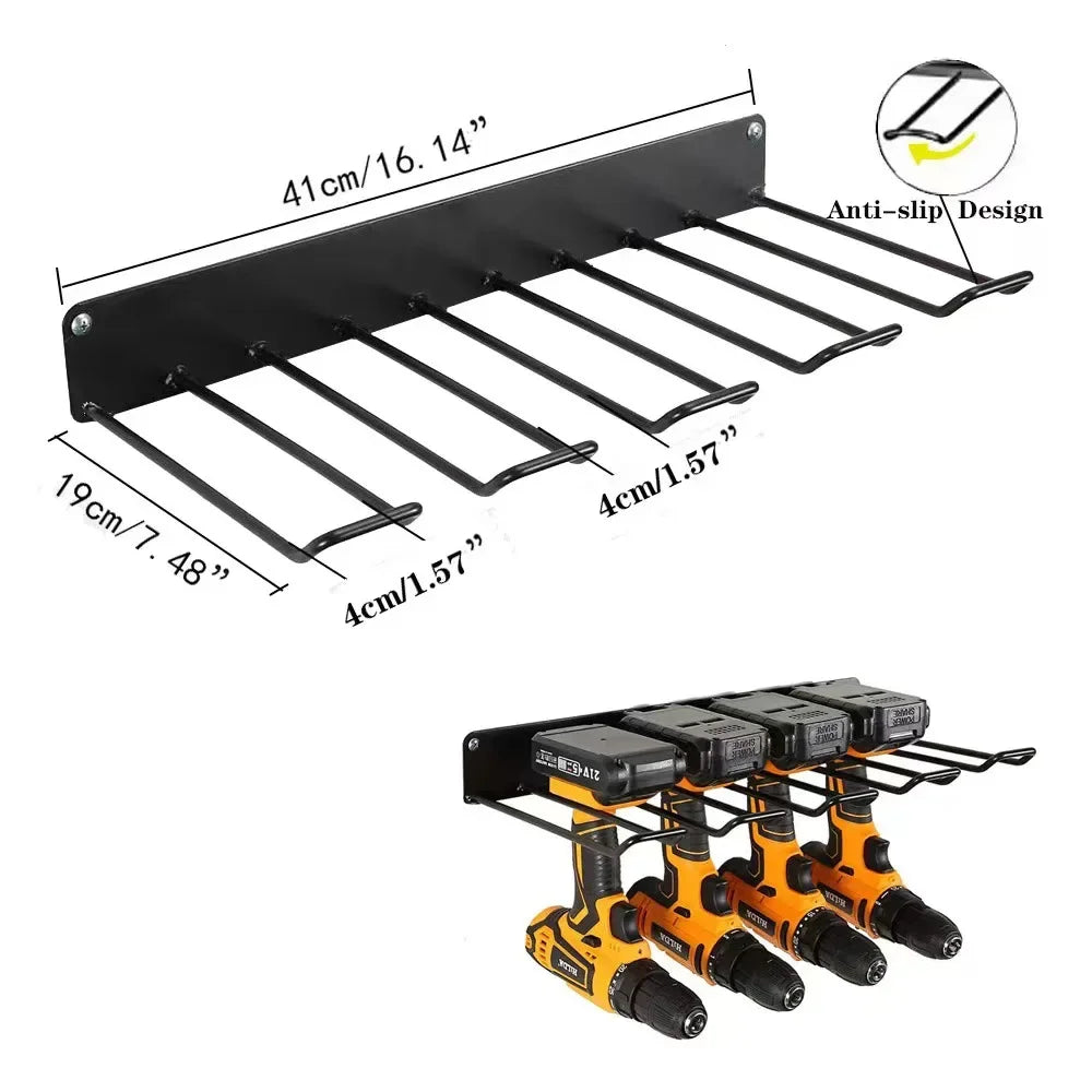 2-Pack Power Tool Wall Mount Holders – Heavy Duty Pegboard Storage Racks for Drill & Screwdriver in Workshop/Garage