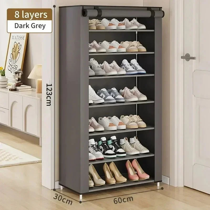Multilayer Dustproof Shoe Storage Rack – Space-Saving Nonwoven Shoe Cabinet & Organizer for Home Furniture