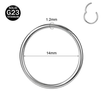 ZS G23 Titanium Steel Nose Ring – Round Septum & Cartilage Piercing Jewelry for Men & Women (20G/18G/16G, 6–14mm)