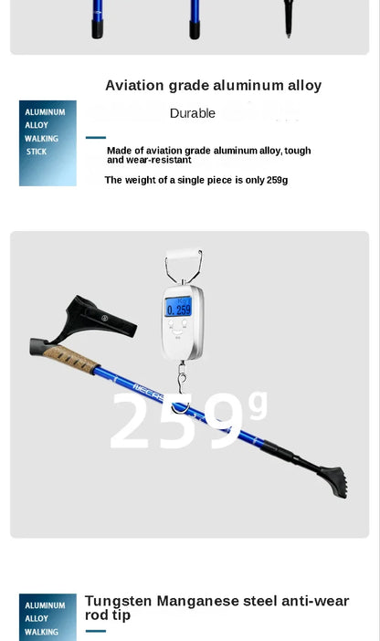 2PCS Nordic Walking Poles — Telescopic 7075 Aluminum Trekking Sticks for Hiking & Senderismo