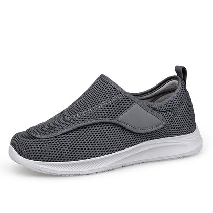 Adjustable Lightweight Open Walking Shoes for Men, Comfortable Diabetic Sneakers for Swollen & Elderly Feet, Breathable Support Fit