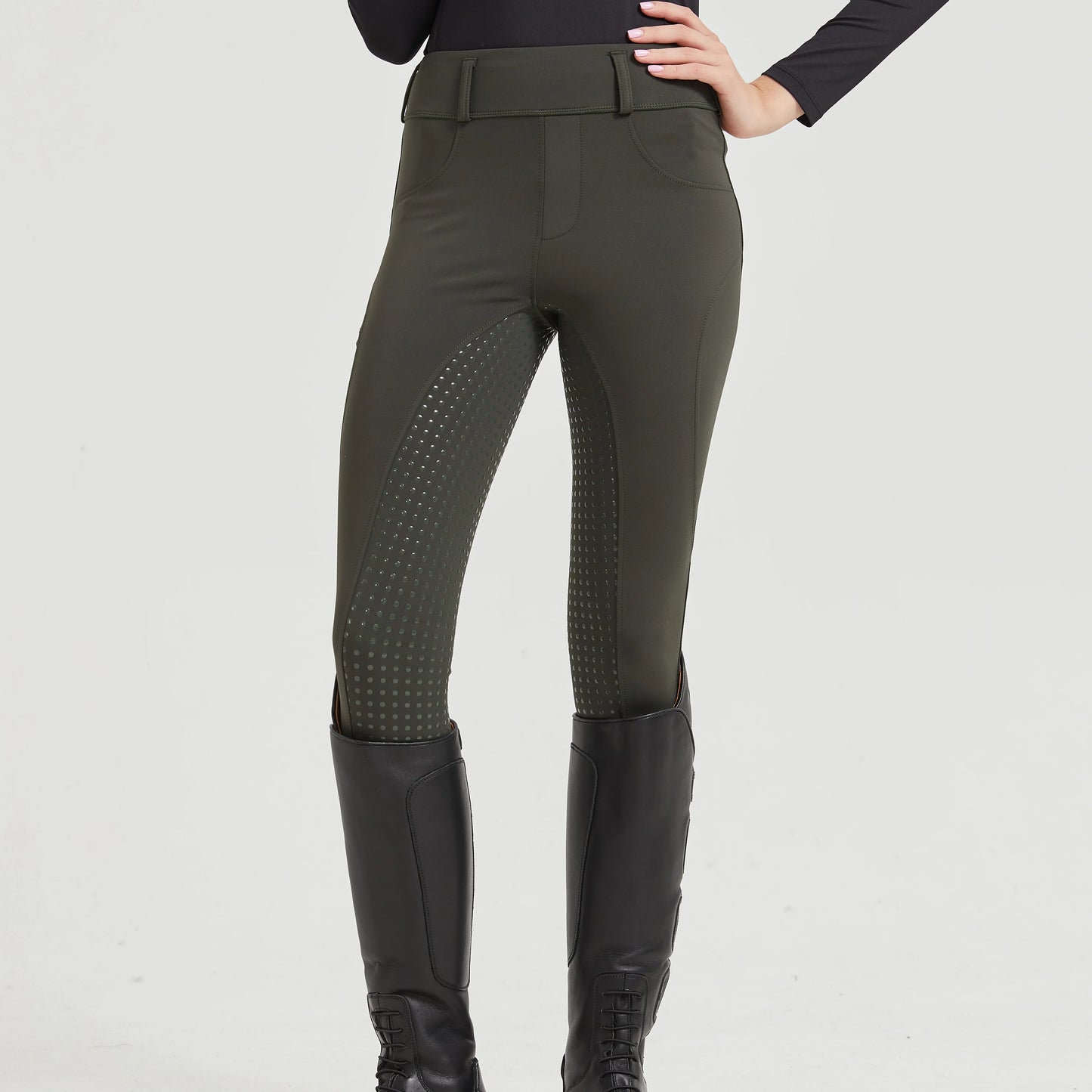 Women's Equestrian Riding Pants - Silicone Grip Quick-Dry Stretch Sports Trousers
