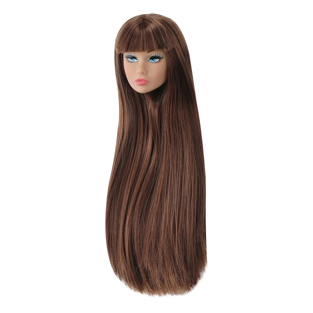 1/6 Supermodel Doll with Movable Joints – Flat Bangs Straight Hair Body & Head Accessories (White/Normal/Black Skin)