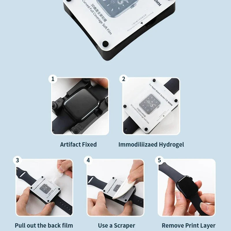 Easy Install Hydrogel Screen Protector for Apple Watch Ultra 2/9/8/7/SE – 49mm, 45mm, 44mm, 42mm, 41mm, 38mm, 10, 46mm