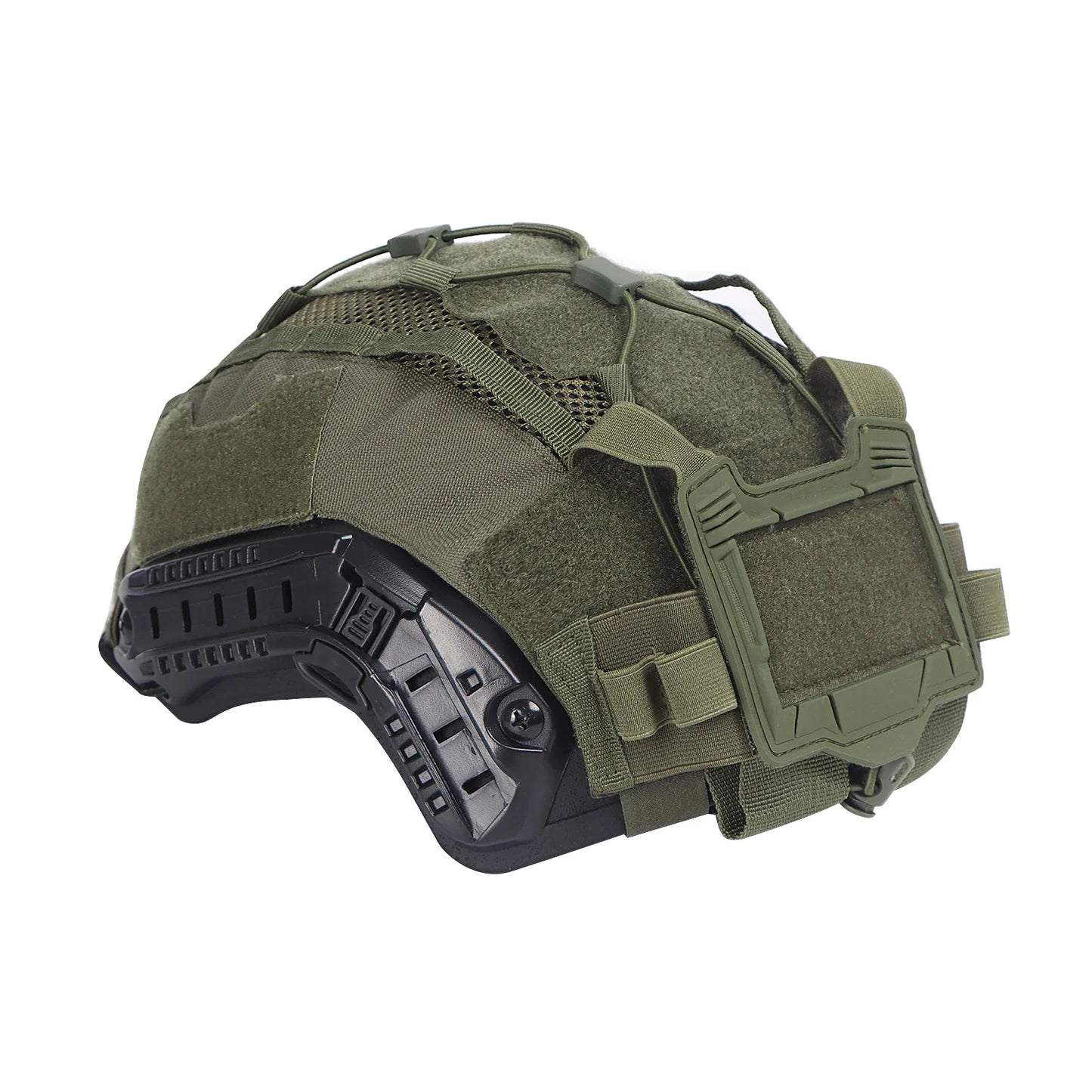 Tactical Helmet Cover Set – Hybrid Mesh Cover for Maritime, Bump & Ballistic Helmets with NVG Battery Pouch for Hunting