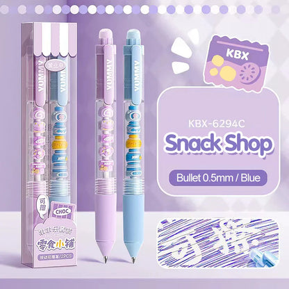 Press-to-Wipe Cartoon Neutral Ballpoint Pen with Thermal Eraser for Students – Crystal Blue, Easy to Wipe, Third Grade