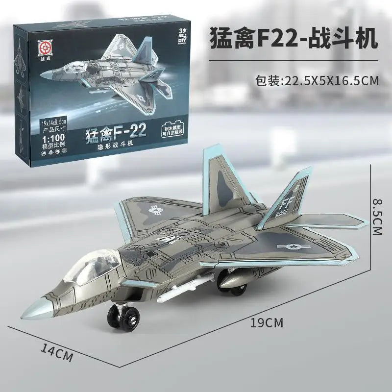 Military Building Blocks Set - F22 Fighter Jet M1A2 Tank & Helicopter Model Toys for Boys Christmas Gifts