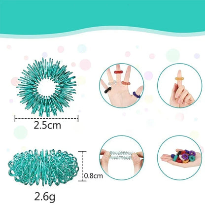 10pcs Hot Sale Sujok Finger Massage Rings – Gold Acupuncture Health Care Body Massager