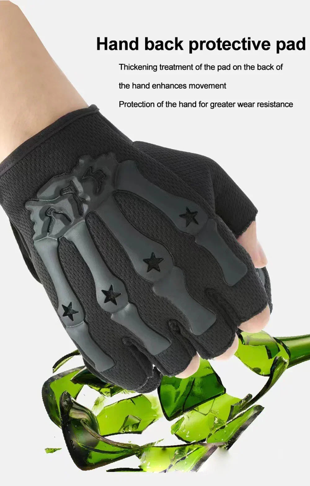 Fingerless Riding Gloves – Non-Slip Half Finger Gloves for Motorcycle, Cycling, Climbing, Hiking & Outdoor Sports