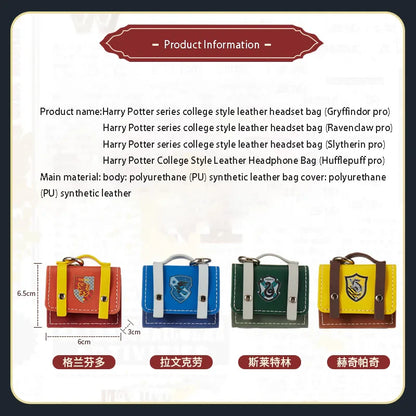 Harry Potter College Style Leather Bag – Portable Headset Protection & Storage Ba