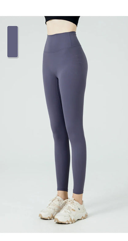 Naked Feel Butt-Lifting Yoga Leggings for Women – High Waist Sports Tights with Hidden Waist Pockets, Gym Fitness Wear