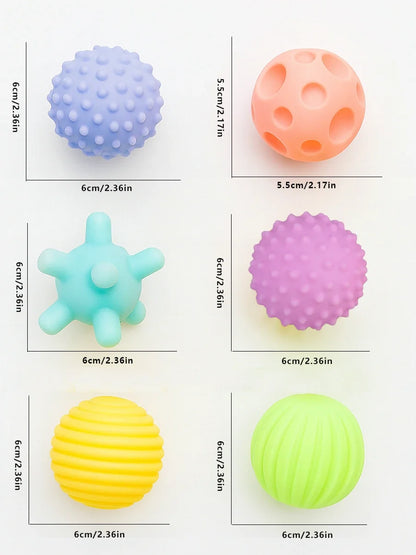6Pcs Baby Sensory Balls - Montessori Teething & Early Learning Massage Water Toy Set