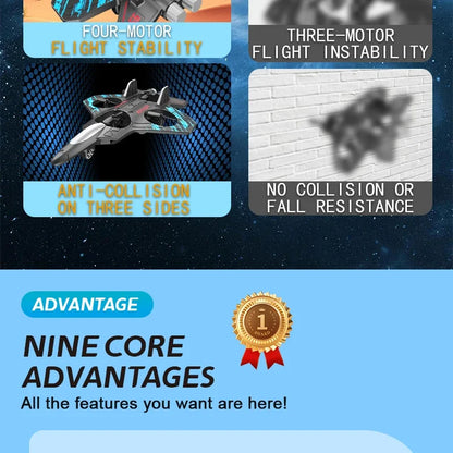 2.4G Remote Control Fighter Foam Glider – LED Stunt UAV Helicopter Aircraft Model