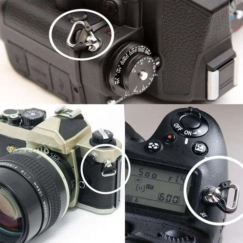 Camera Strap Split Triangle Ring Buckle Set 6Pcs — Belt Hook Replacement for Fujifilm Leica Nikon Olympus Pentax Panasonic